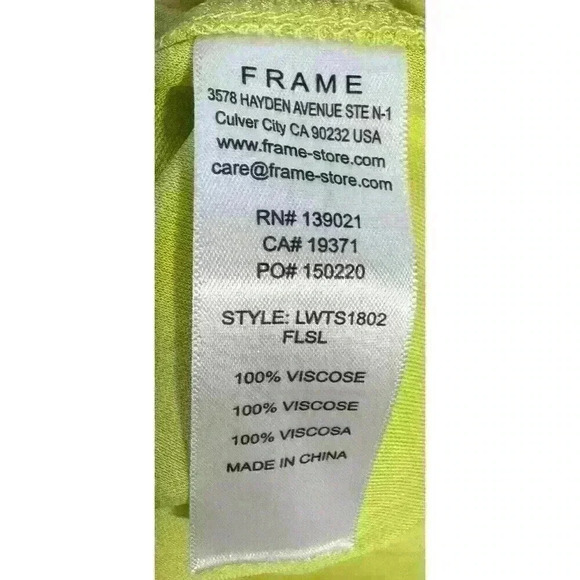 FRAME Knotted jersey bodysuit Large snap closure NWOT Yellow Lime Green BRAT - Picture 6 of 6